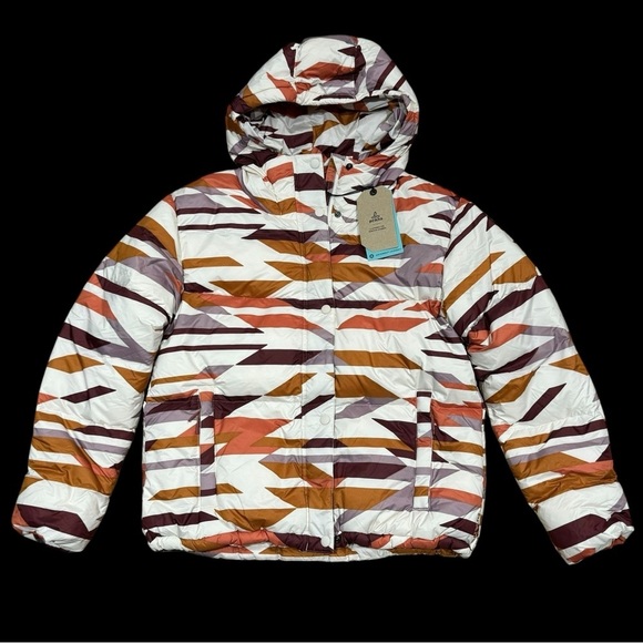 Prana Sz XS Coat Puffer Hooded Jacket Winter Duck Down Nylon Outdoor Cozy - Picture 3 of 8